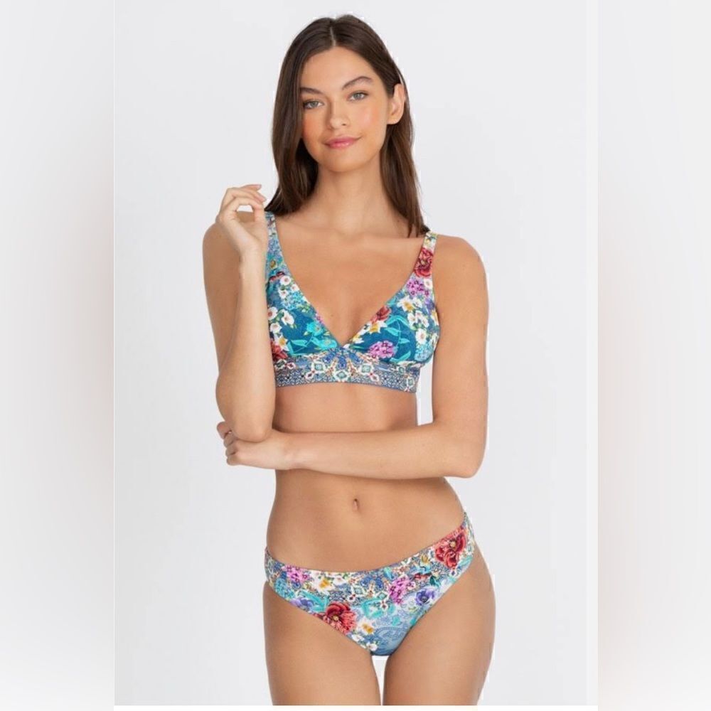 NWT Johnny Was Sunset Adjustable Bikini Top Size xs bottom size s